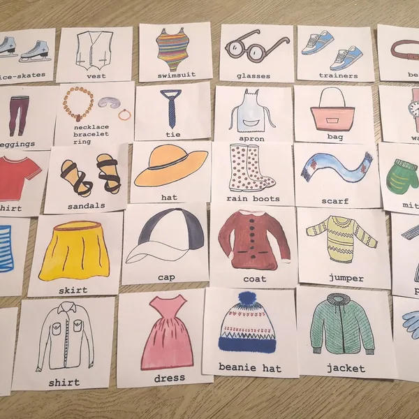 Flashcards/Pexeso CLOTHES, SHOES AND ACCESSORIES 1