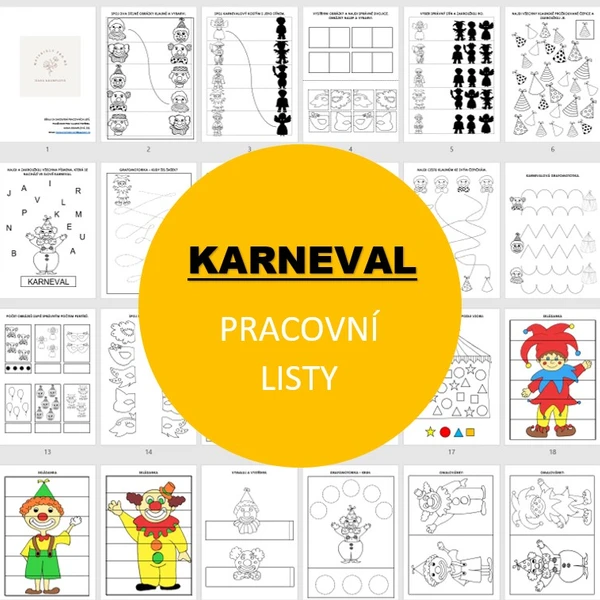 KARNEVAL - pracovní listy pro MŠ 1