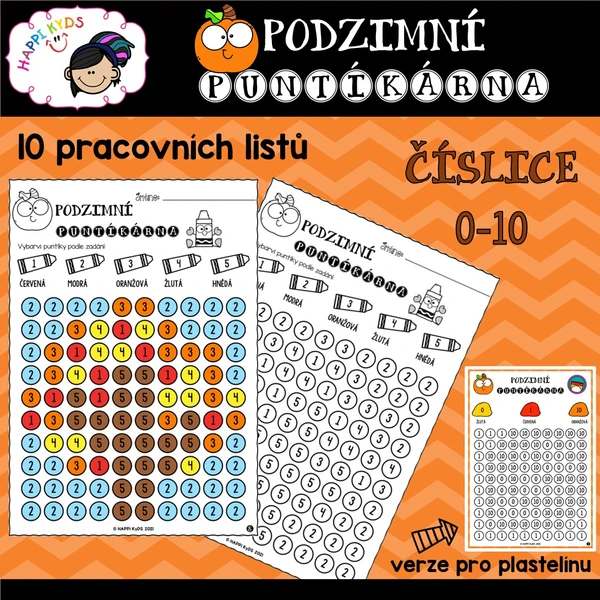 PODZIMNÍ puntíkárna - pracovní listy a modelovací podložky 1