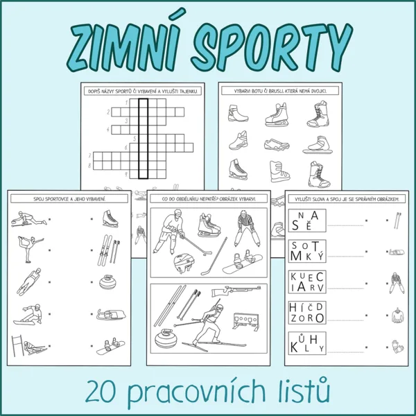 Zimní sporty - Pracovní listy 1