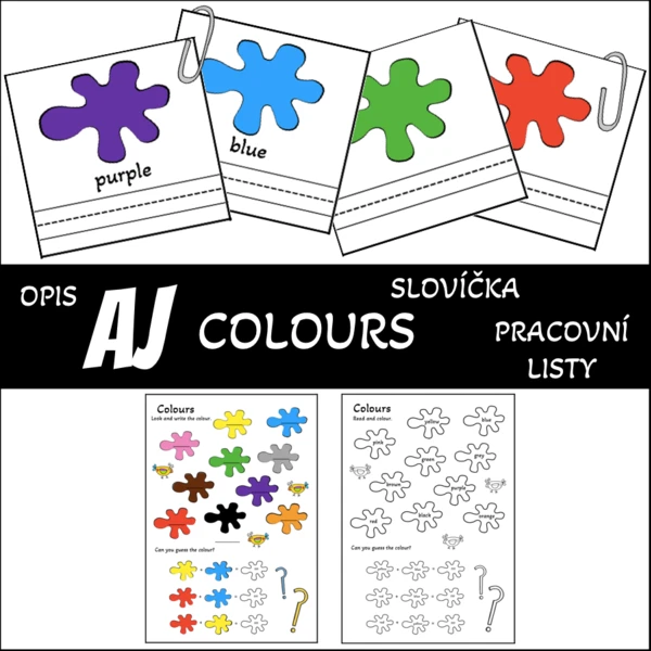 AJ - colours, barvy (opis, slovíčka, pracovní list) 1