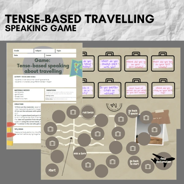 Tense-based travelling speaking game 1