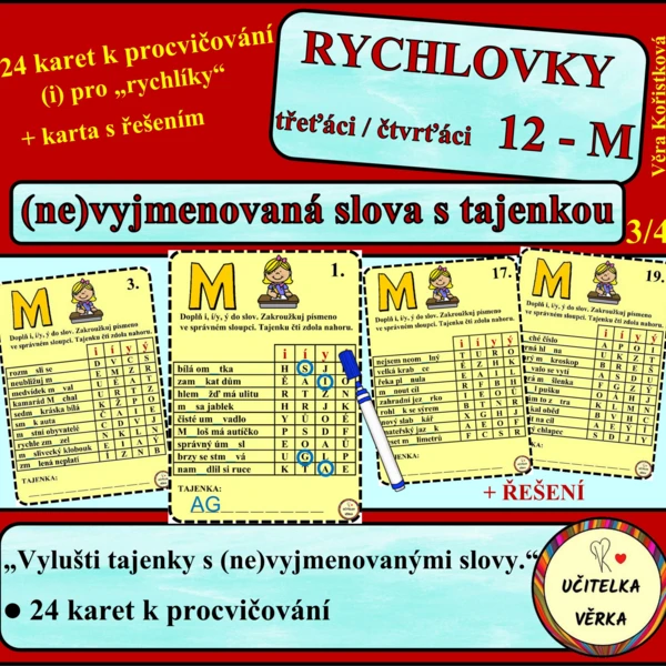 RYCHLOVKY 12 - M - (ne)VYJMENOVANÁ SLOVA PO M s tajenkou 1