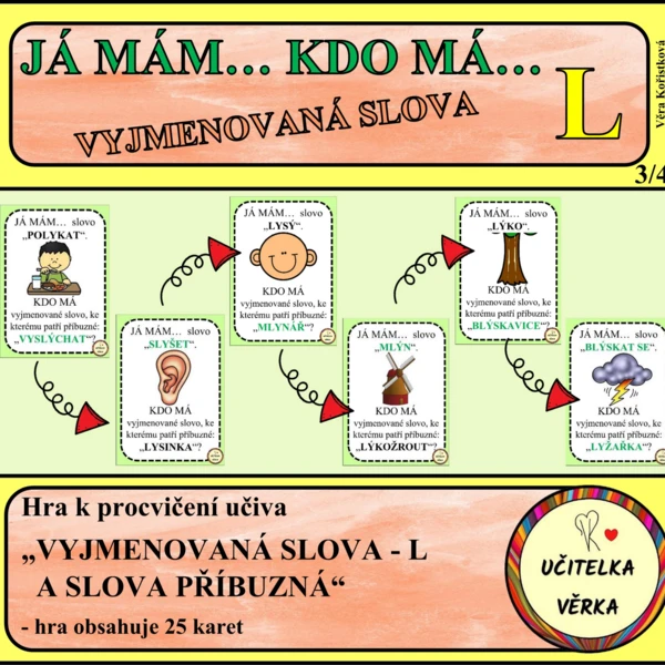 JÁ MÁM... KDO MÁ... VYJMENOVANÁ SLOVA - L 1