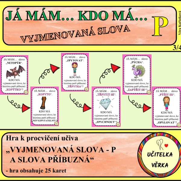 JÁ MÁM... KDO MÁ... VYJMENOVANÁ SLOVA - P 1
