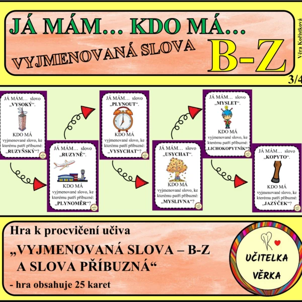 JÁ MÁM... KDO MÁ... VYJMENOVANÁ SLOVA - B-Z 1