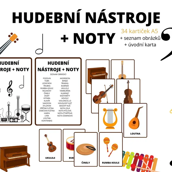 HUDEBNÍ NÁSTROJE + NOTY 1