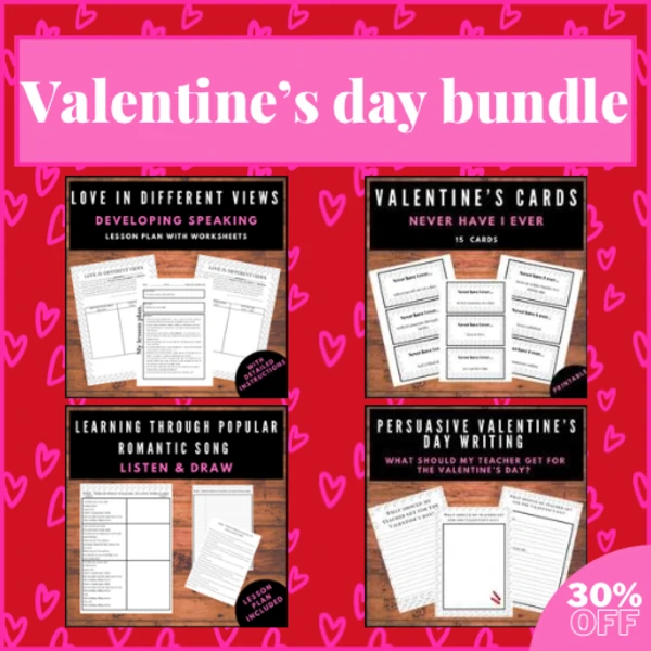 Valentine’s day Bundle- Lesson plans and games | Výhodný balíček 1