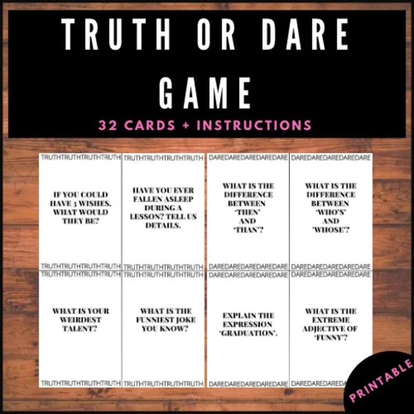 Truth or Dare Game | 32 Cards | Konverzační hra 1