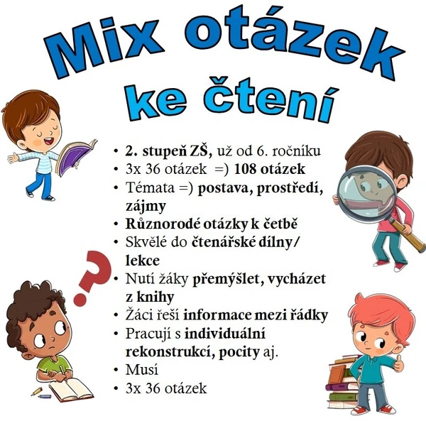 Mix otázek ke čtení (čtenářská dílna/lekce) 1