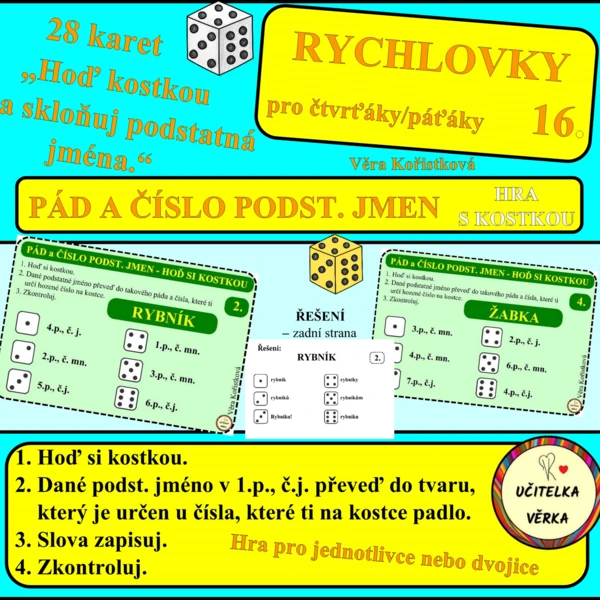 RYCHLOVKY 16 - PÁD A ČÍSLO PODSTATNÝCH JMEN 1
