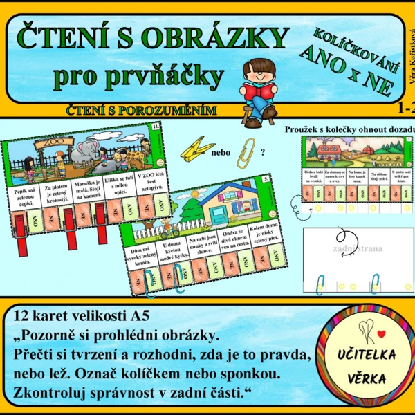 ČTENÍ S OBRÁZKY pro prvňáčky - ANO x NE 1