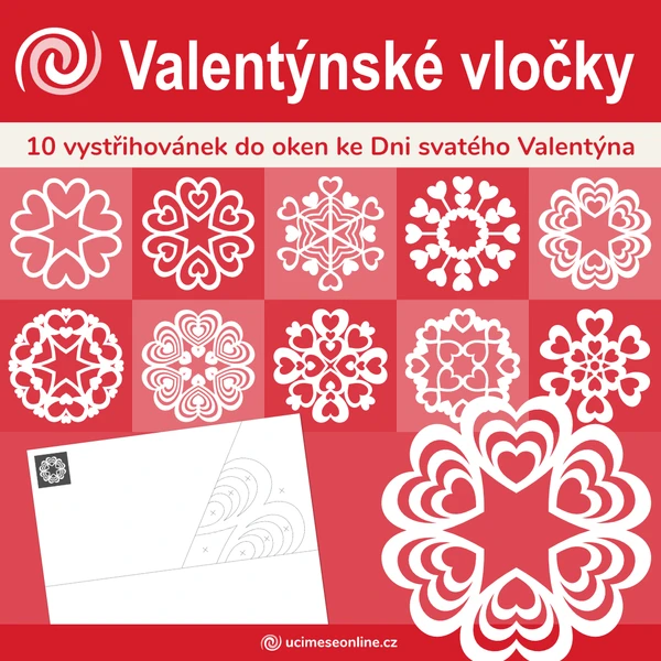 Valentýnské vločky - 10 vystřihovánek do oken ke Dni svatého Valentýna 1