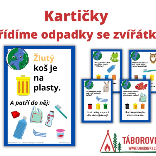 Kartičky třídíme odpadky se zvířátky 1