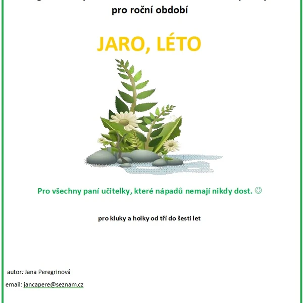 Hraj si, zpívej, běhej, hlavně něco dělej- KREATIVNÍ AKTIVITY JARO/LÉTO 1