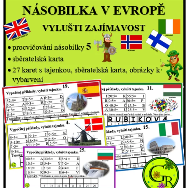 Násobilka 5 cestujeme po Evropě 1