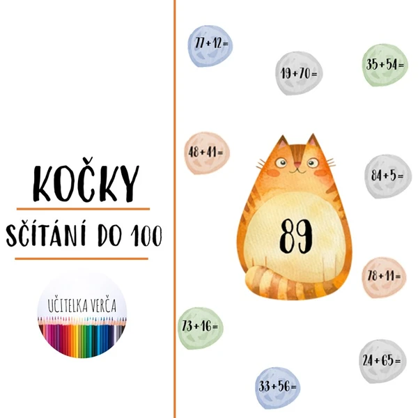 Kočky – sčítání do 100 1