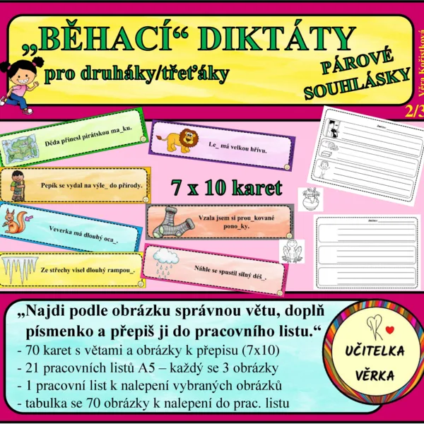 PÁROVÉ SOUHLÁSKY - BĚHACÍ DIKTÁTY 1