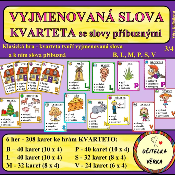 VYJMENOVANÁ SLOVA - KVARTETA 1