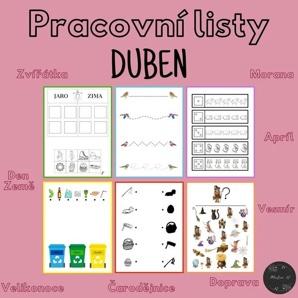 Duben, pracovní listy 1