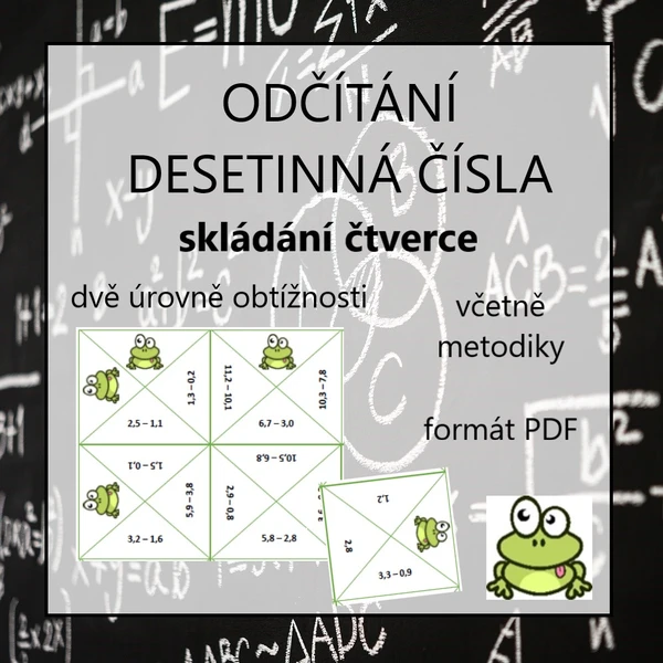 SKLÁDÁNÍ ČTVERCE - odčítání desetinných čísel 1
