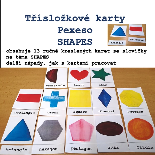 Třísložkové karty, pexeso - SHAPES 1
