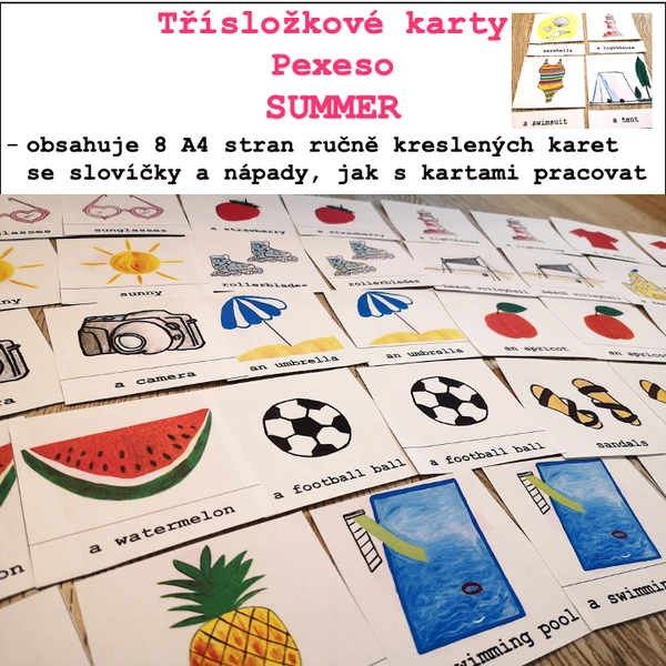 Summer - třísložkové karty, pexeso 1