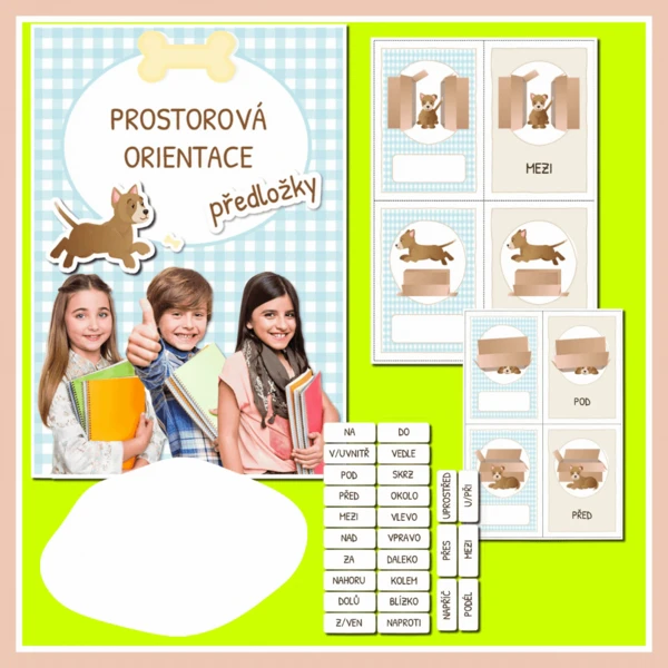 PŘEDLOŽKY/PROSTOROVÁ ORIENTACE -  komunikační karty 1