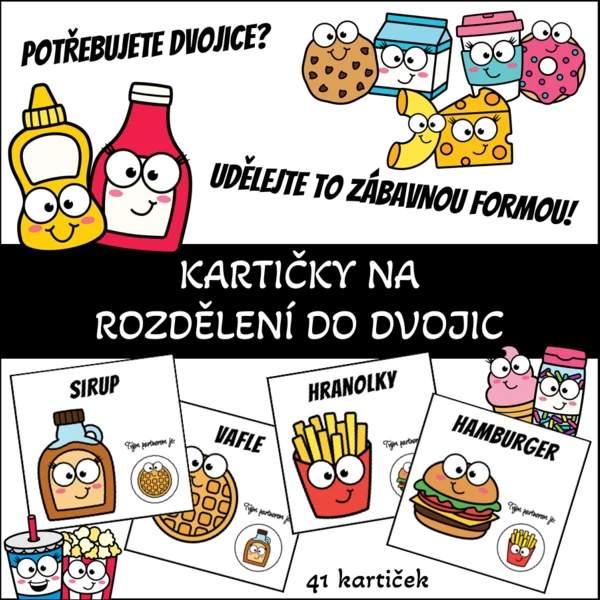 Kartičky na rozdělení do dvojic 1