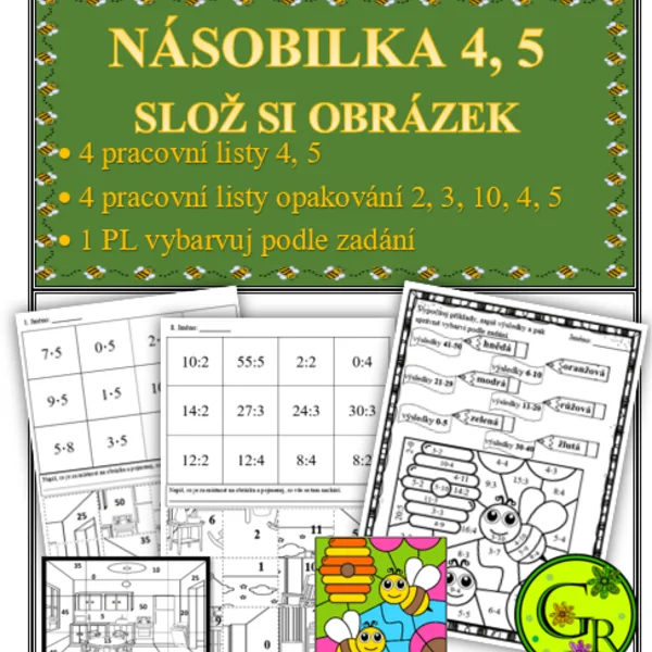 Násobilka 4, 5 - slož si obrázek 1