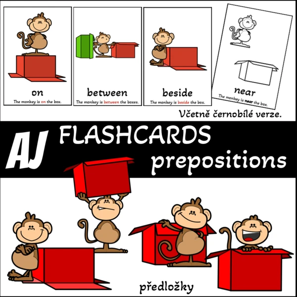 Flashcards - prepositions (předložky) 1