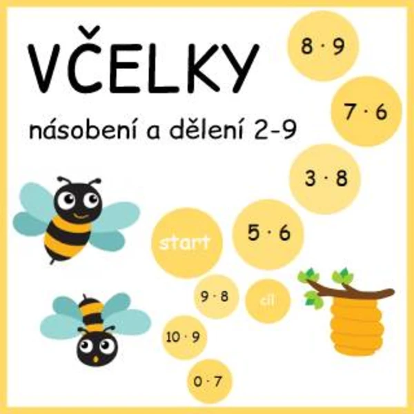 Včelky - násobení a dělení 2-9 1