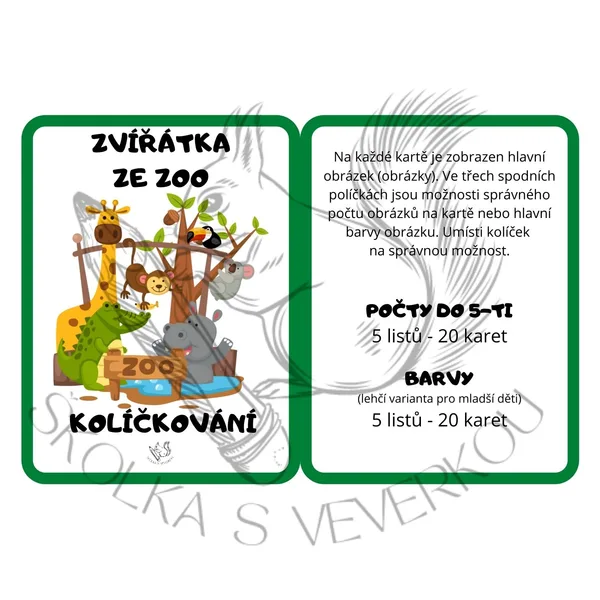 V ZOOLOGICKÉ ZAHRADĚ - kolíčkování 1