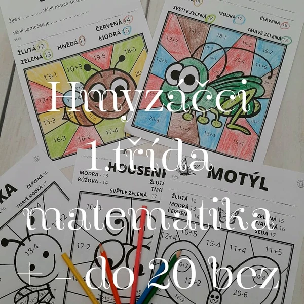 Hmyzáčci - vykreslovačky  1. třída matematika 1