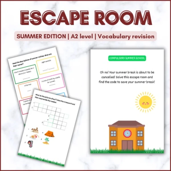 Escape room | SUMMER VOCABULARY | 1.stupeň ZŠ 1