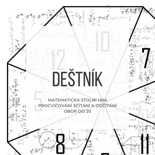 Deštník - matematická stolní hra na procvičování výpočtů z hlavy 1