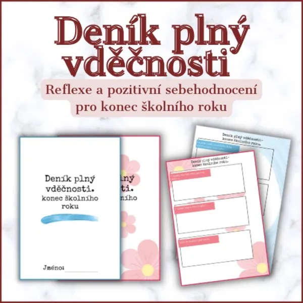 Deník plný vděčnosti | Aktivita na konec školního roku 1