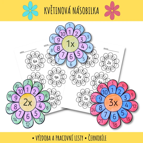 Květinová násobilka - pracovní listy a výzdoba 1