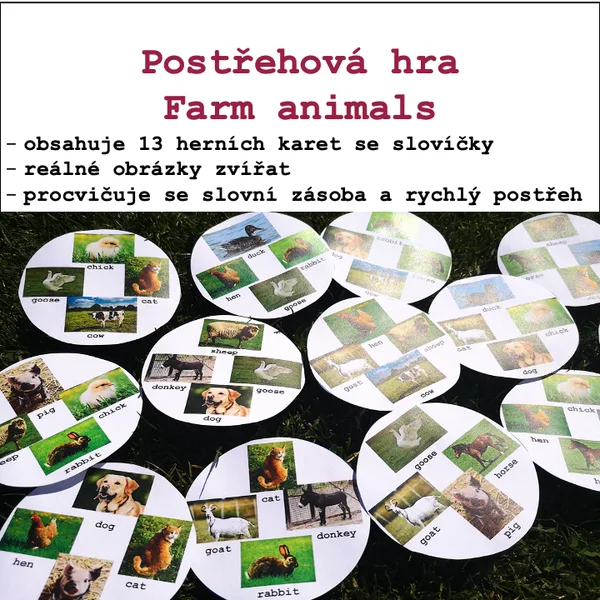 Postřehová hra - Farm animals 1