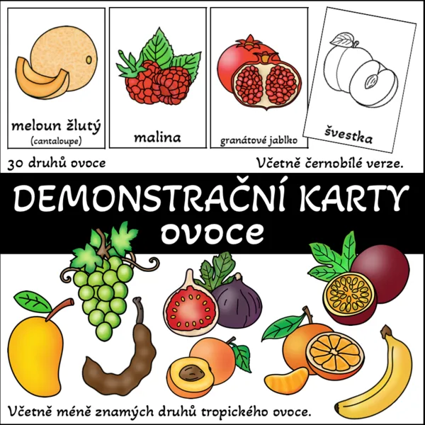 Demonstrační karty - ovoce 1