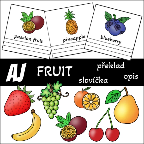 AJ - fruit (ovoce) - opis, překlad, slovíčka 1