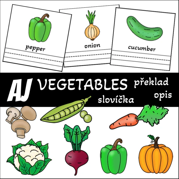 AJ - vegetables (zelenina) - opis, překlad, slovíčka 1