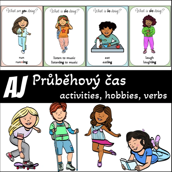 Aktivity, slovesa, průběhový čas - flashcards 1
