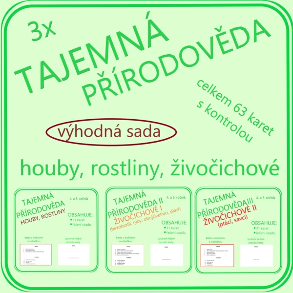 Tajemná přírodověda - soubor (houby, rostliny, živočichové) 1
