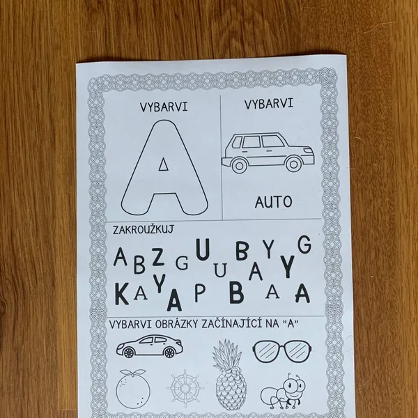 Abeceda pracovní listy 1