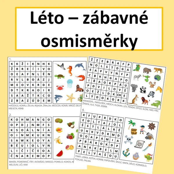 Léto - zábavné osmisměrky 1