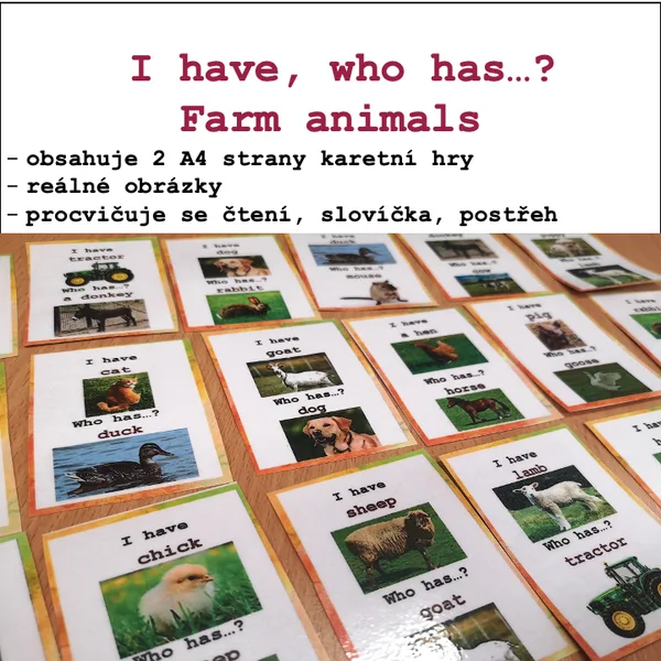 I have, who has - Já mám, kdo má - Farm animals 1