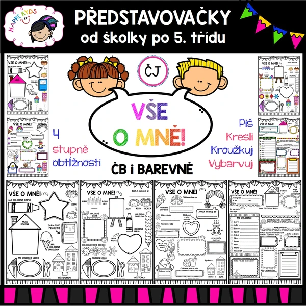 VŠE O MNĚ - představovací pracovní listy 1