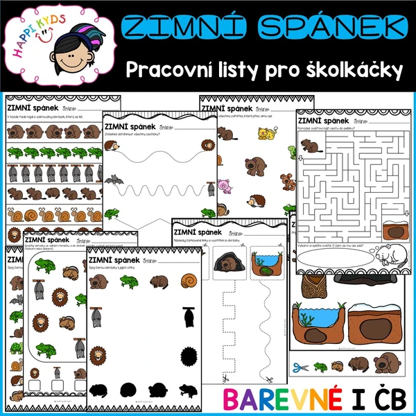 ZIMNÍ SPÁNEK - pracovní listy pro školkáčky 1