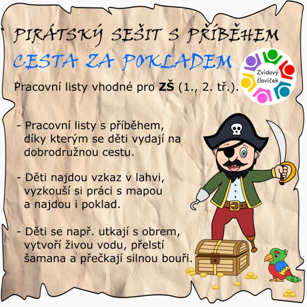 Pirátský pracovní sešit ZŠ: CESTA NA OSTROV POKLADŮ️ 1